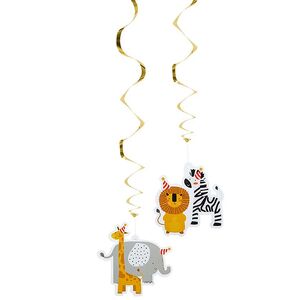 Party-Deko Safari Wilde Tiere Afrika H�nge-Deko Swirls 85 cm 2 St�ck