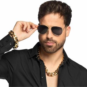 Pimp Kost�m Zubeh�r-Set Bling Bling Halskette Armband & Brille f�r Herren
