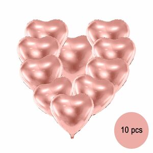Herz Folienballons Ros�gold 45 cm 10 St�ck Hochzeit Valentinstag Party-Deko