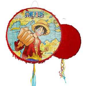 One Piece Pinata rund rot Manga Luffy 40 cm Party-Deko fr Kinder