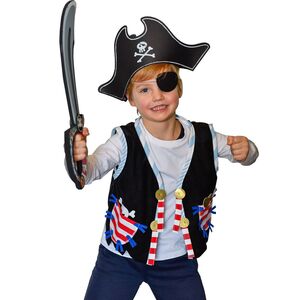 Piraten Kostm Piratenweste mit Totenkopf-Motiv Hut & Augenklappe fr Kinder