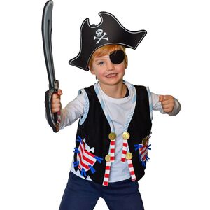 Piraten Kost�m Piratenweste mit Totenkopf-Motiv Hut & Augenklappe f�r Kinder