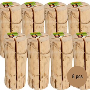8x Schwedenfeuer 47 x 18 cm naturbelassenes Holz Outdoor Lagerfeuer
