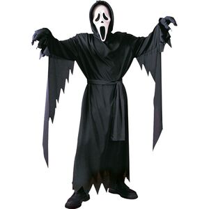 Scream Kost�m Halloween-Geist schwarz mit Maske f�r Kinder und Erwachsene