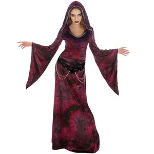 Hohe Priesterin Kostm Halloween Hexe Kleid weinrot fr Damen