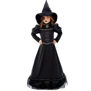 Schwarze Hexe Magic Black Witch Halloween-Hexe mit Hut fr Kinder