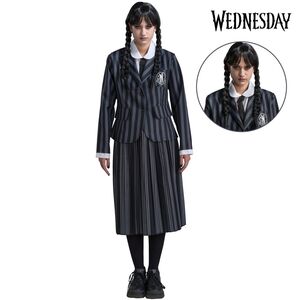 Wednesday Kost�m Deluxe Schuluniform Nevermore inkl. Per�cke f�r Damen