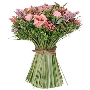 Blumenstrau lndlich 16 x 20 cm Rosen Kunstblumen gebunden Tisch-Deko