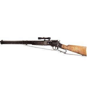 Cowboy Gewehr Utah 76 cm 12-Schuss Western-Gewehr Used-Look mit Zielfernrohr