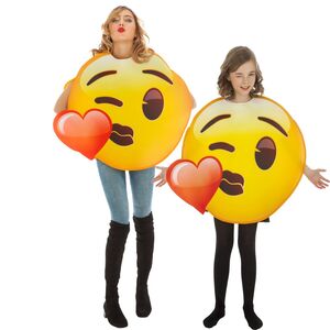 Emoji Kost�m Kuss zuwerfendes Gesicht Kussmund f�r Teenager und Erwachsene