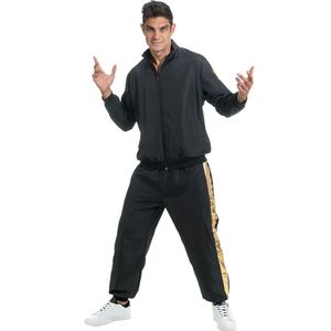Rapper Kost�m Musiker Rap-Gott Trainingsanzug Schwarz Gold f�r Herren