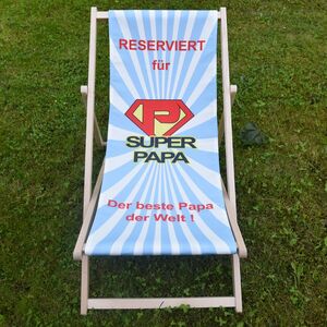 Super Papa Liegestuhl Bester Papa der Welt Geschenkidee Geburtstag