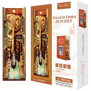 Book Nook Travel in Venice 127 Teile DIY 3D Miniatur Buchst�tze mit LED-Licht