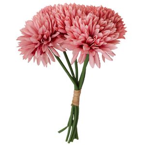 Kunstblumen 6 Dahlien Blumenstrau� 26 cm lang Vintage Tisch-Deko 