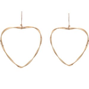 Rattan-Herzen 2 St�ck 29 und 27 cm Kranz zum Dekorieren & Basteln Deko Hochzeit