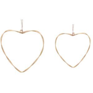 Rattan-Herzen 2 Stck 38 und 33 cm Kranz zum Dekorieren & Basteln Deko Hochzeit