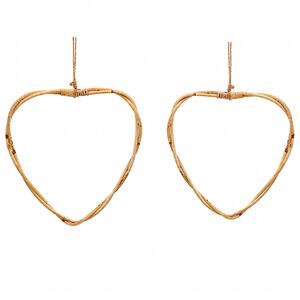 Rattan-Herzen 2er Set Natur 38 & 33 cm Deko-Herzen zum Basteln Hochzeit