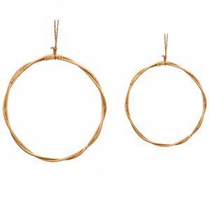 Rattan-Kranz rund 2er Set 30 & 24,5 cm Natur Deko zum Basteln Boho Vintage