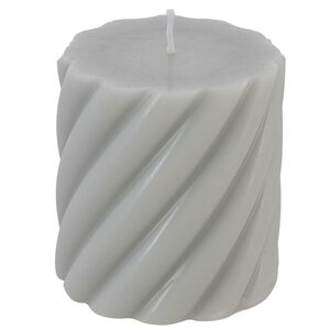 Stumpenkerze mit Zopfmuster Kerzen-Deko in Pastell 7 x 7,5 cm Brenndauer 26 h