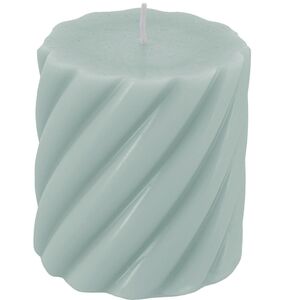 Stumpenkerze mit Zopfmuster Kerzen-Deko in Pastell 7 x 7,5 cm Brenndauer 26 h