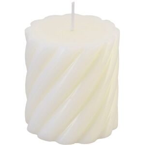 Stumpenkerze mit Zopfmuster Kerzen-Deko in Pastell 7 x 7,5 cm Brenndauer 26 h