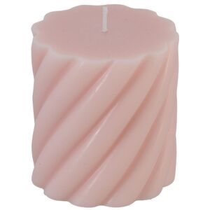 Stumpenkerze mit Zopfmuster Kerzen-Deko in Pastell 7 x 7,5 cm Brenndauer 26 h