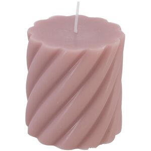 Stumpenkerze mit Zopfmuster Kerzen-Deko in Pastell 7 x 7,5 cm Brenndauer 26 h