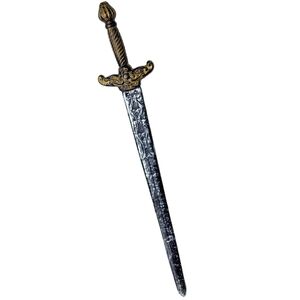 Ritter Schwert 86 cm lang mit Goldgriff und silberfarbener Klinge Kost�m-Zubeh�r