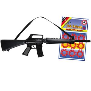 Sturmgewehr Schwarz 71 cm lang M118 inkl. 144 Schuss-Munition