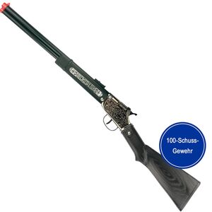 Gewehr Pony Express Schwarz 65 cm lang 100 Schuss-Gewehr Western Cowboy