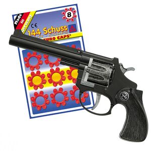 Pistole R 88 18 cm Schwarz inklusive 144 Schuss Munition Spielzeug-Revolver
