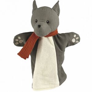 Handpuppe Wolf mit Schal 29 cm Plschtier Puppen- und Kasperletheater