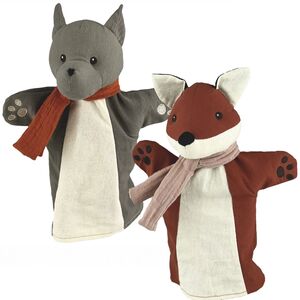 Hochwertiges Handpuppen-Set Wolf & Fuchs f�r Puppen- und Kasperletheater