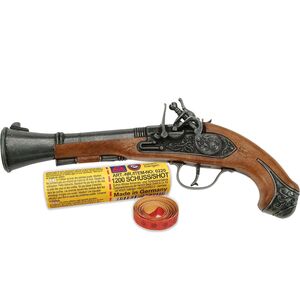 Piraten Pistole 27 cm Braun Silber Blunderbuss inkl. 1200 Schuss Munition