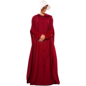 Mittelalter Kost�m Magd Roter Umhang mit wei�er Haube f�r Damen