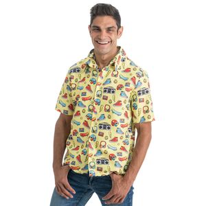 90er Jahre Retro Hemd Gelb Kassette & Ghettoblaster Party-Outfit fr Herren