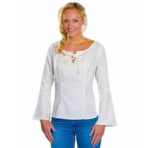 Mittelalter Bluse Wei� Naturfarbenes Baumwollgemisch f�r Damen