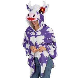Kuh Kost�m Kuh Cape Muh mit Kapuze Wei� Lila f�r Damen