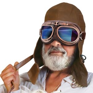 Aviator Set Retro Vintage Pilotenm�tze mit Fliegerbrille f�r Erwachsene