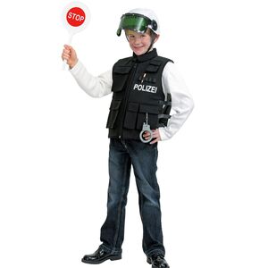 Polizei Kost�m Polizist Matteo Weste mit Polizeihelm f�r Kinder