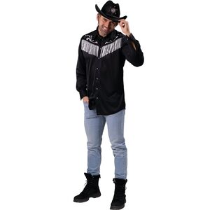 Cowboy Kostm Joe Schwarzes Cowboyhemd fr Herren