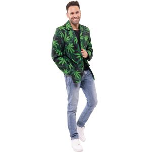 Hanf Kost�m Hanfblatt Sakko Gr�n Schwarz f�r Herren