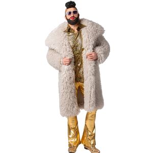 Pimp Kost�m XXL-Mantel Sandfarben Pl�sch de Luxe f�r Erwachsene