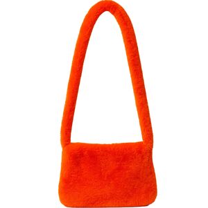 Pl�schtasche Orange mit Rei�verschluss Hippie Handtasche f�r Damen