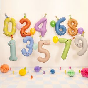 Folienballon-Set Zahlen 0-9 Pastell niedliche Geburtstags-Deko f�r Kinder