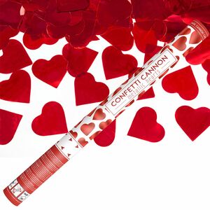 Shooter mit roten Herzen, Konfettikanone 60 cm