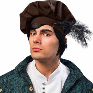 Mittelalter M�tze Barett braun KW 59 cm f�r Herren