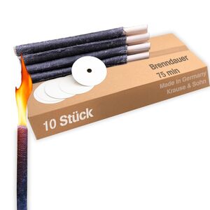 10 Wachsfackeln 75 Min. Brenndauer