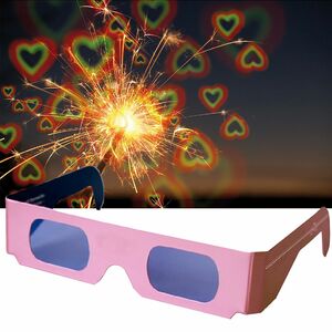 Effektbrille durch die rosarote Brille sehen - Motiv Herzen