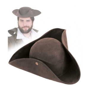 Brauner Piraten-Hut Dreispitz in Lederoptik f�r Erwachsene Kost�m-Zubeh�r
